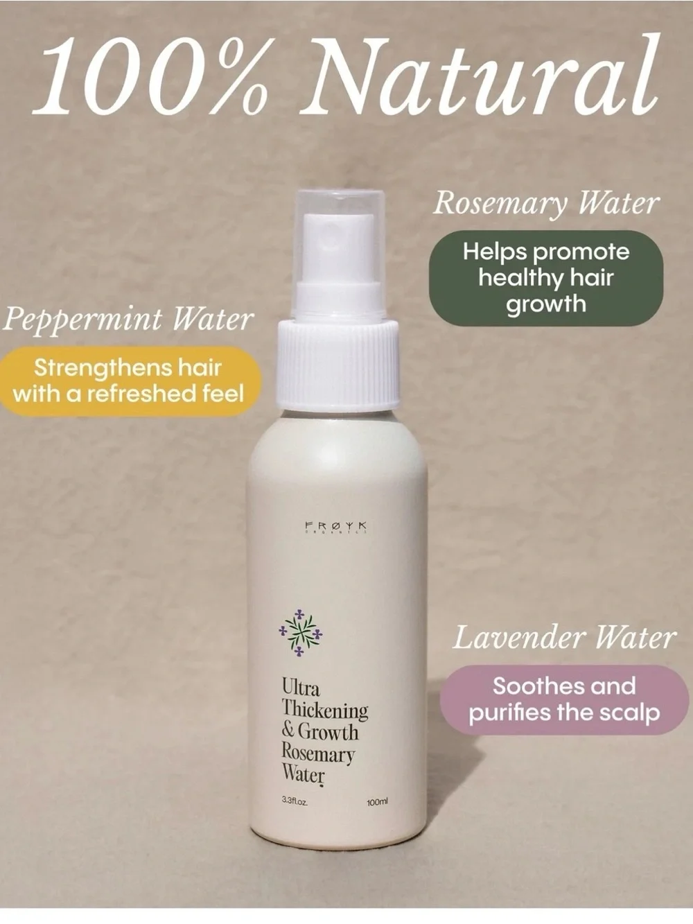 Froyk Ultra Thickening & Growth Rosemary Water - Cream Spray Bottle